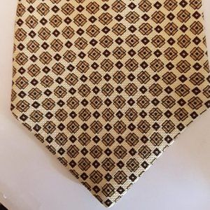 TOMMY HILFIGER - 100% SILK NECKTIE - DARK TAN WITH BROWN ACCENTS